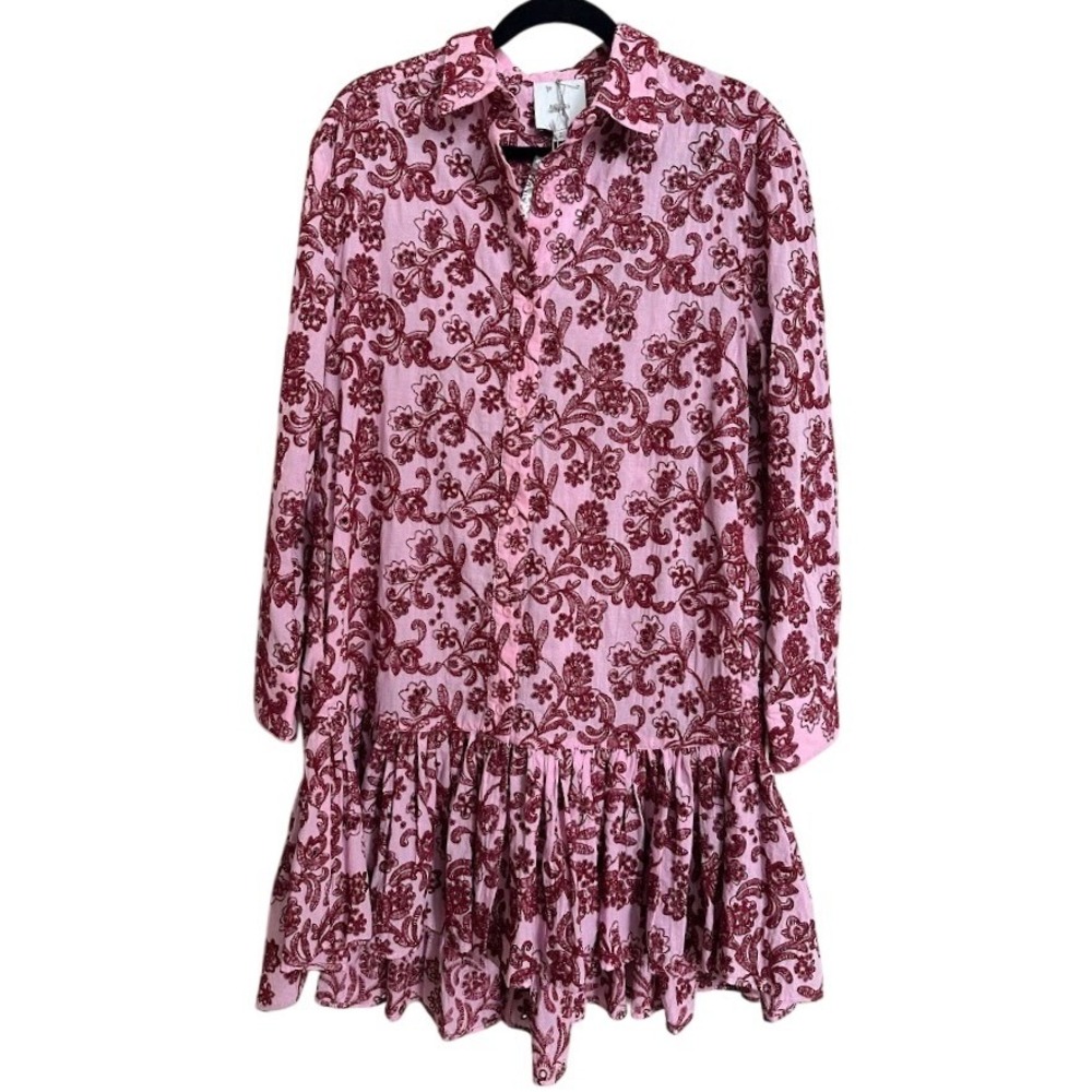 AKNVAS Estelle Dress Floral Embroidered Mini Dress Small